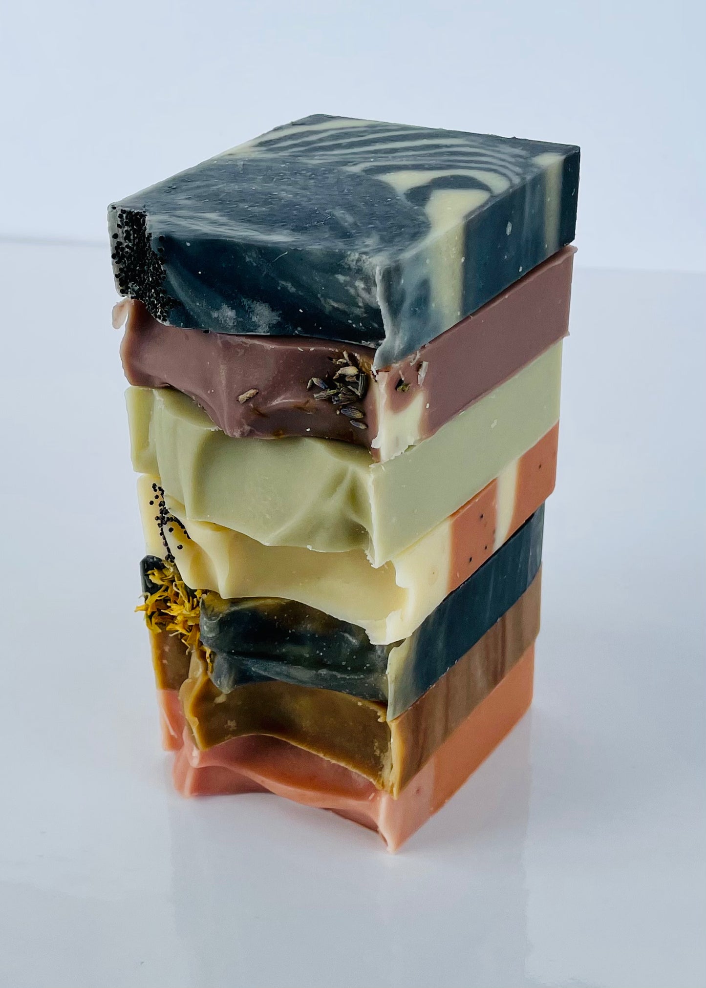 All Natural Soap Bars stacked on top of each other